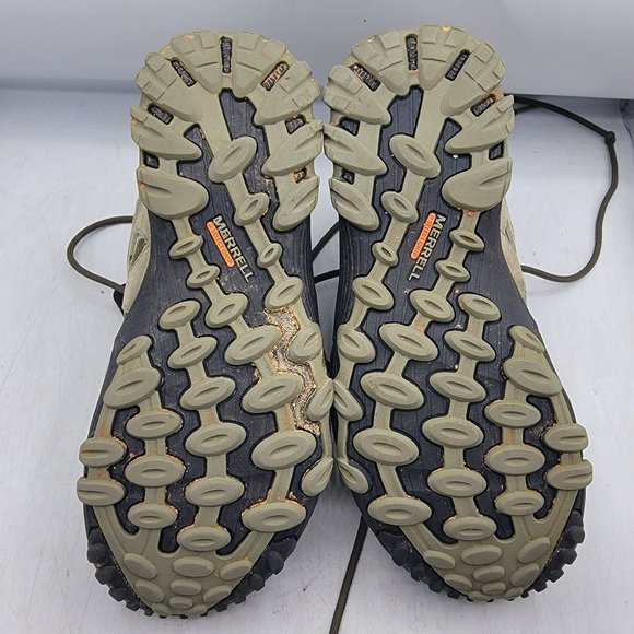 Merrell Dusty Olive Womens 7.5 Tan Boots Waterproof Hiking Camping Summer J12764 - Picture 10 of 13